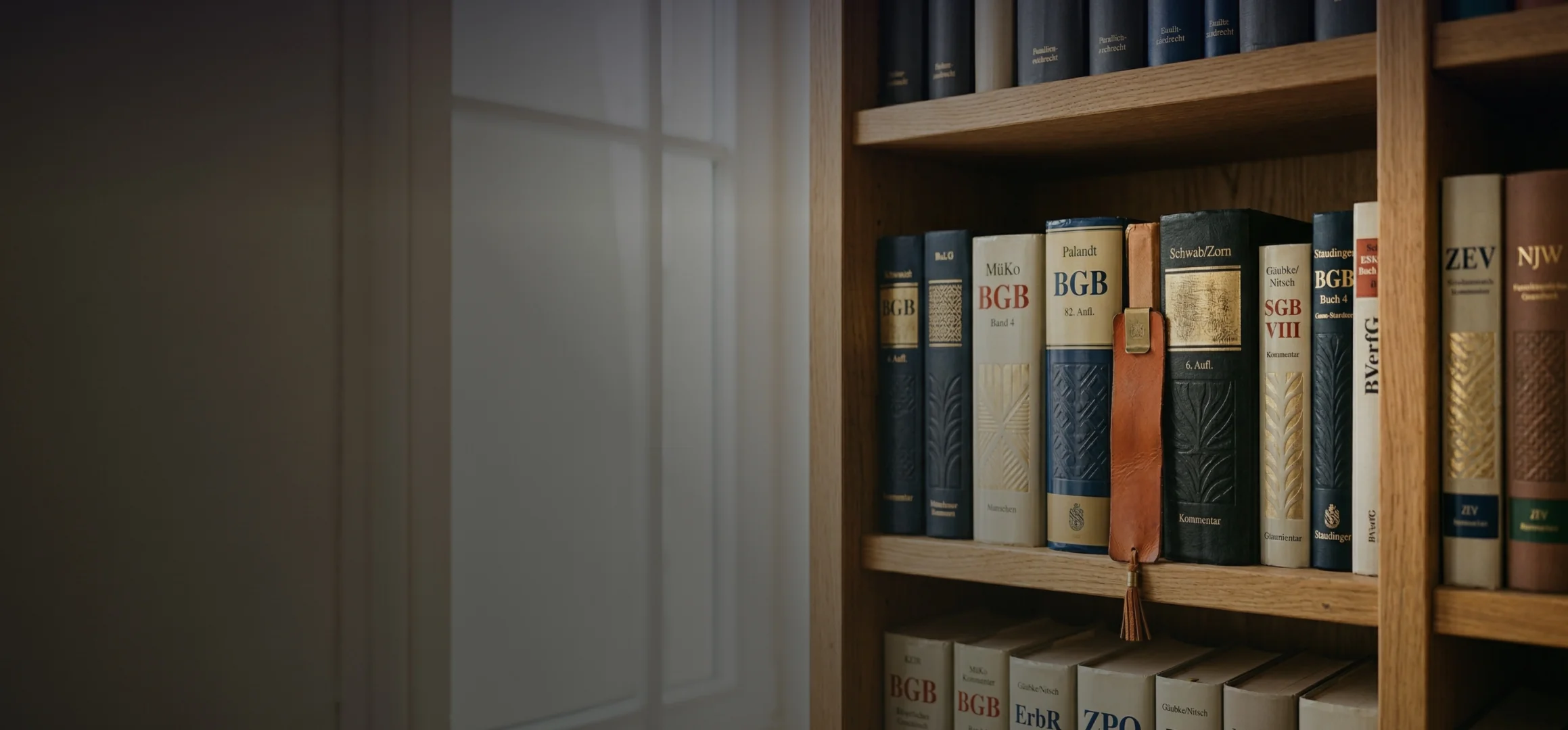 Anwaltsbibliothek mit Rechtsliteratur